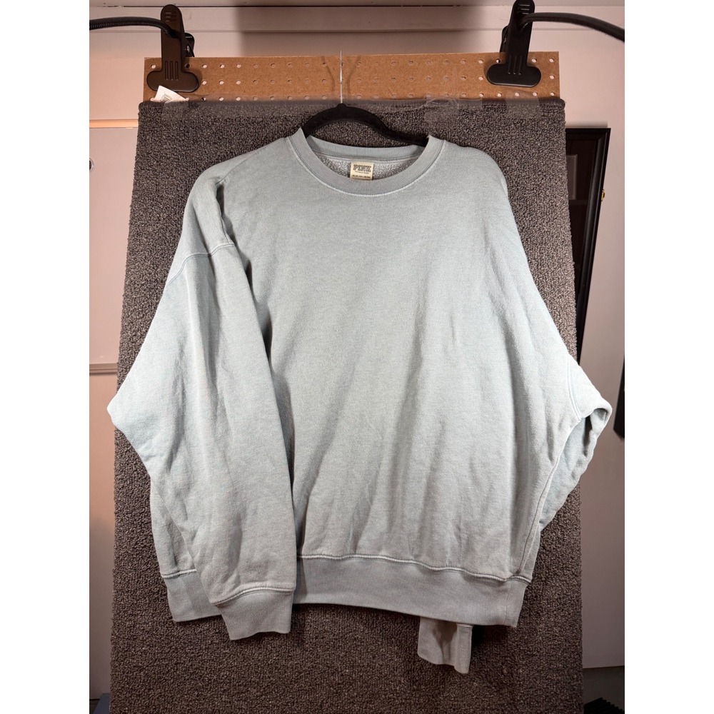 Pink Victoria's Secret Sweatshirt Womens XS Light Blue Crewneck Oversized 596